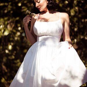 Hearts and Found Grace Dress in White Cotton